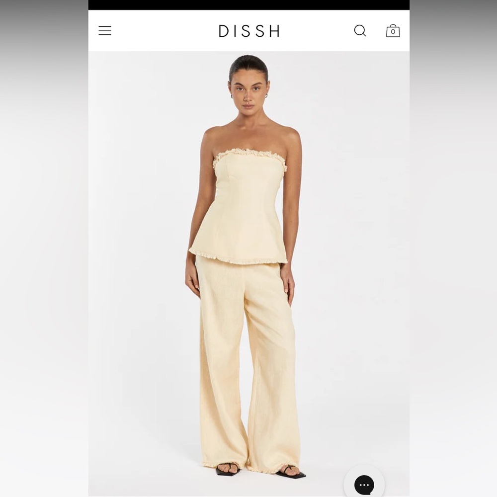 NWT DIISH Zahara linen pants butter yellow